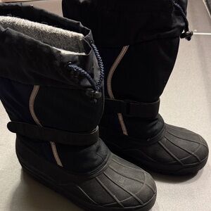 L.L. Bean Black and Navy Kids Rain & Snow Boots